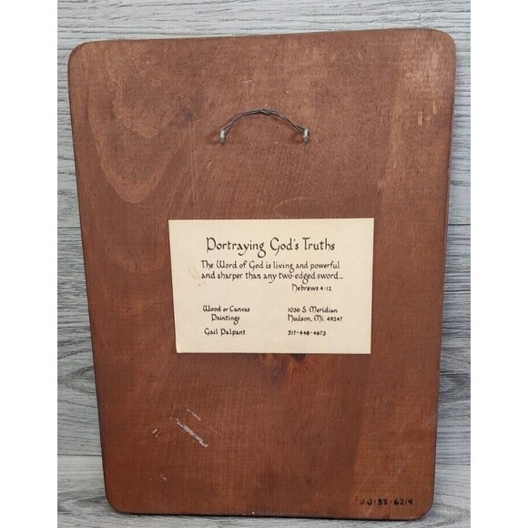 Hand Painted 7x10 Wooden Baby Owl In A Tree With Bible Verse Hanging Vintage Art - Picture 3 of 7